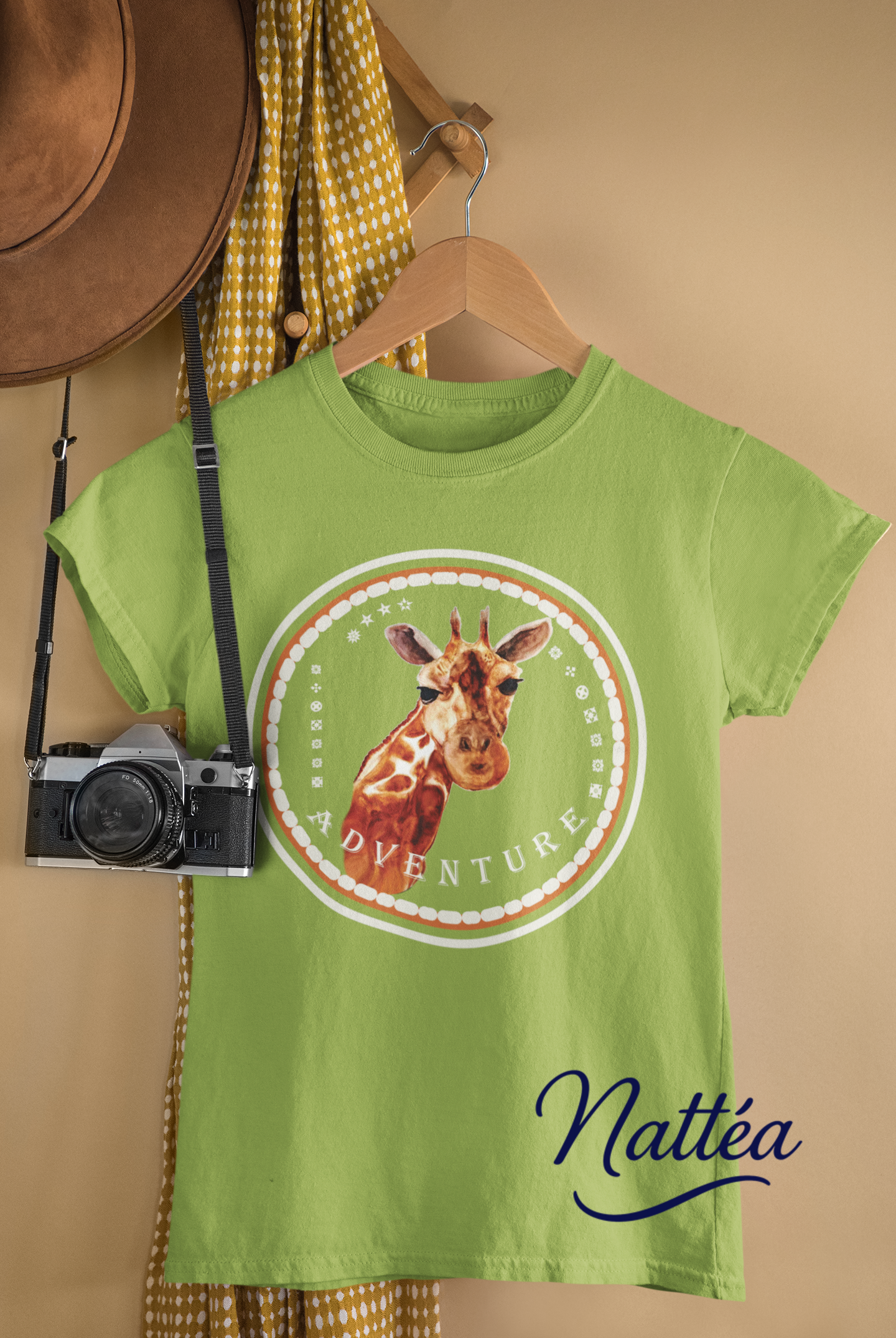 Giraffe Adventure T-Shirt – Safari Style from Original Artwork