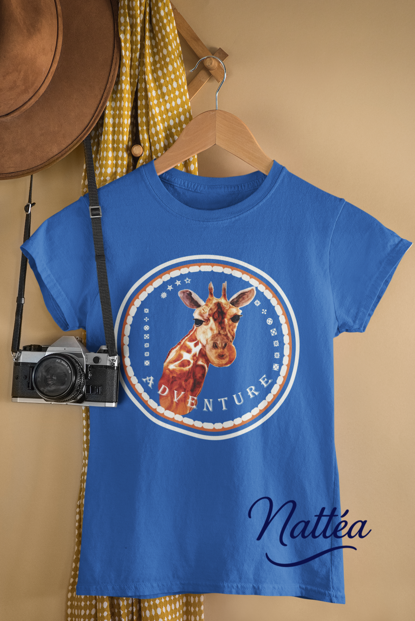 Giraffe Adventure T-Shirt – Safari Style from Original Artwork