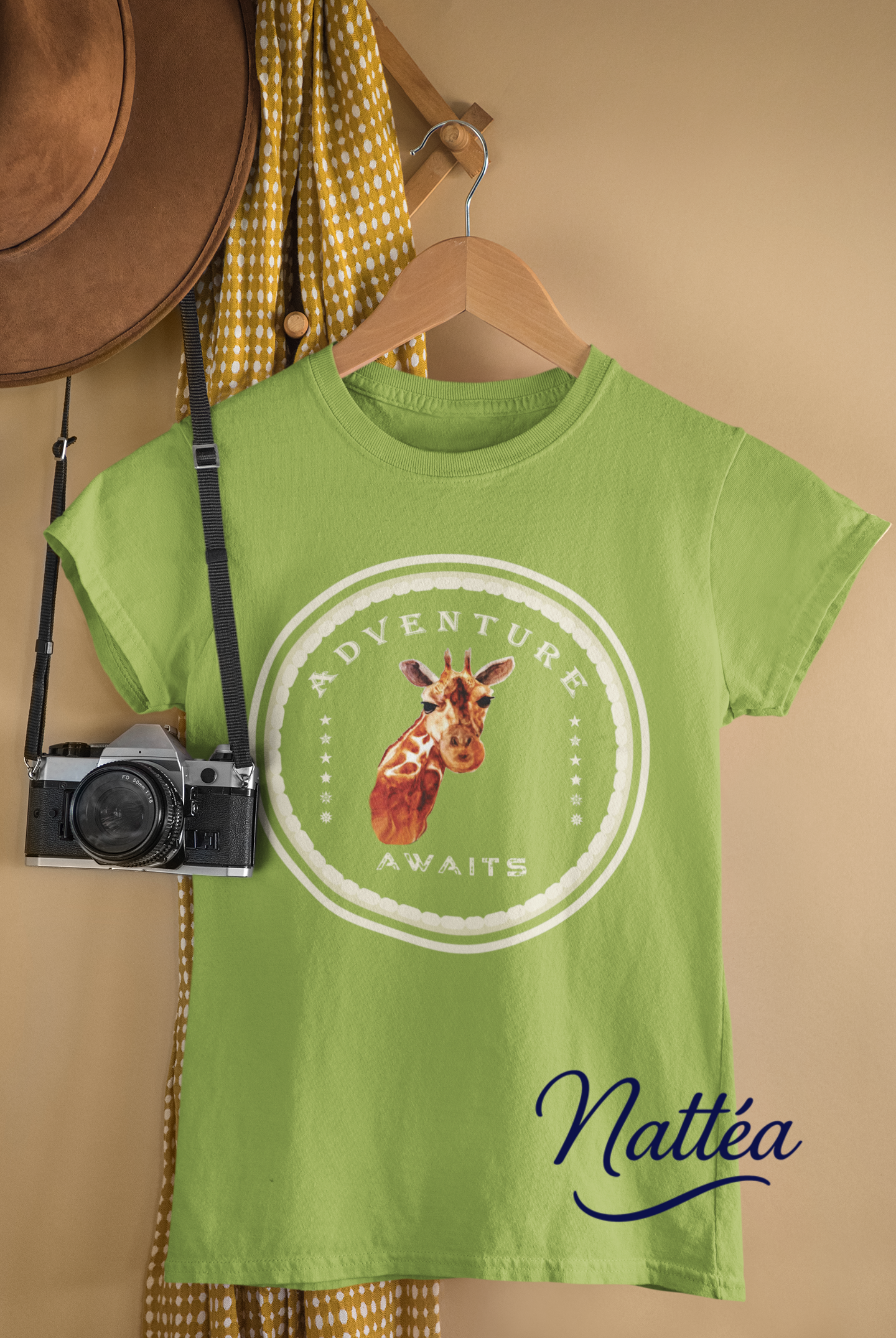 Watercolor Giraffe T-Shirt – Safari Vibes & Adventure Awaits Style