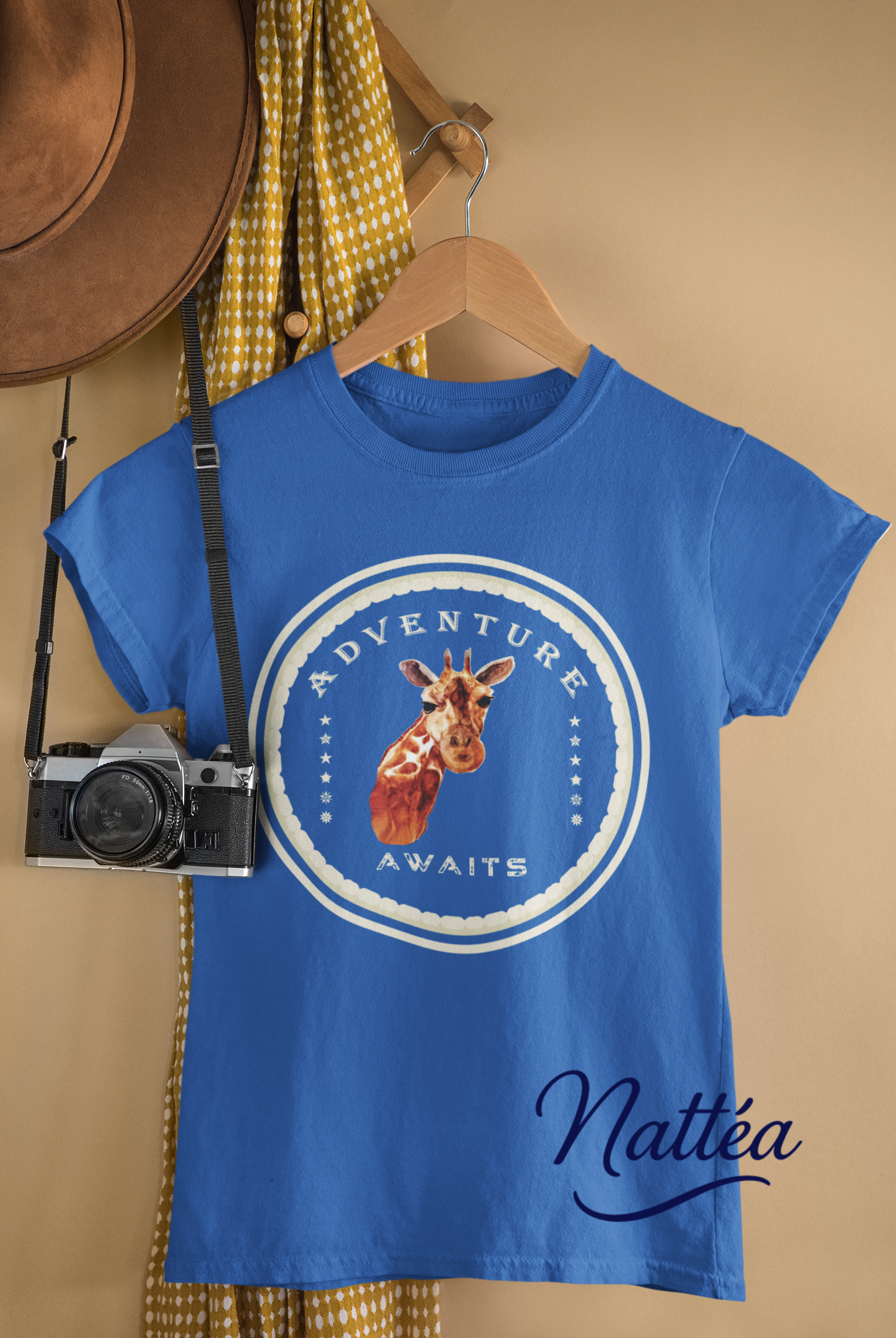 Watercolor Giraffe T-Shirt – Safari Vibes & Adventure Awaits Style