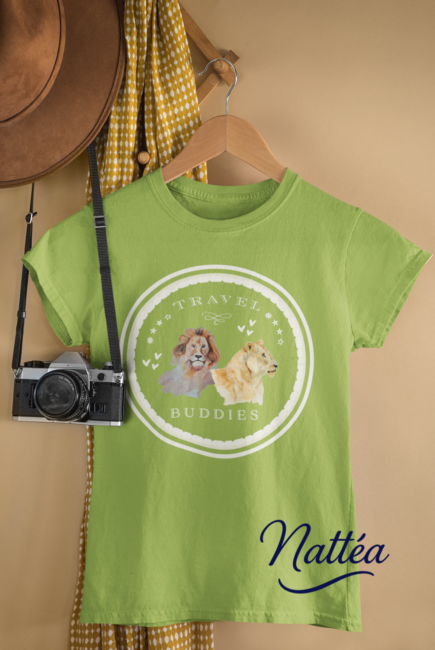 Lion & Lioness Travel Buddies T-Shirt – Wildlife Adventure Print from Original Art