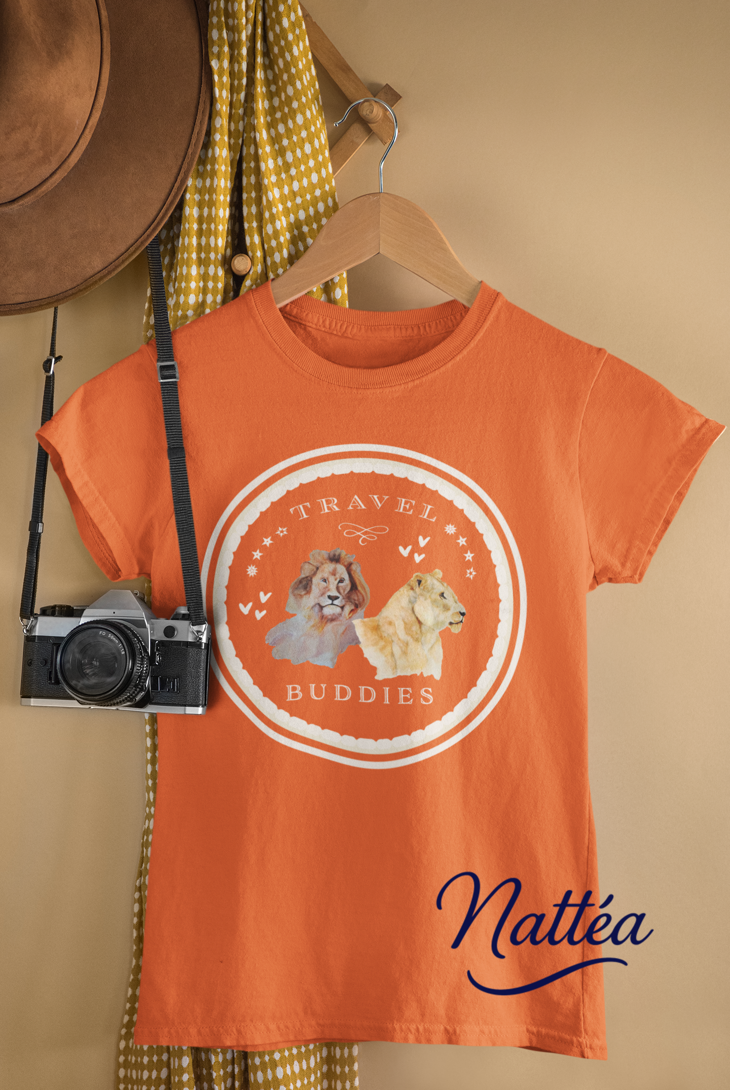 Lion & Lioness Travel Buddies T-Shirt – Wildlife Adventure Print from Original Art