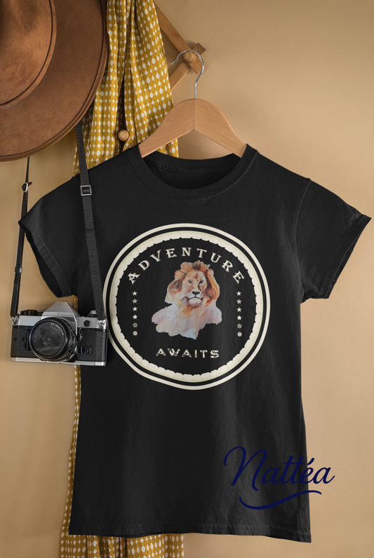 Watercolor Lion T-Shirt – Safari Vibes & Adventure Awaits Style