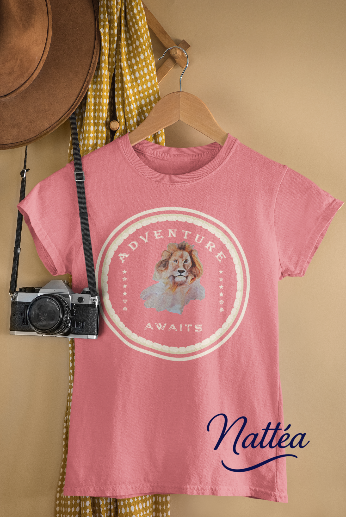 Watercolor Lion T-Shirt – Safari Vibes & Adventure Awaits Style
