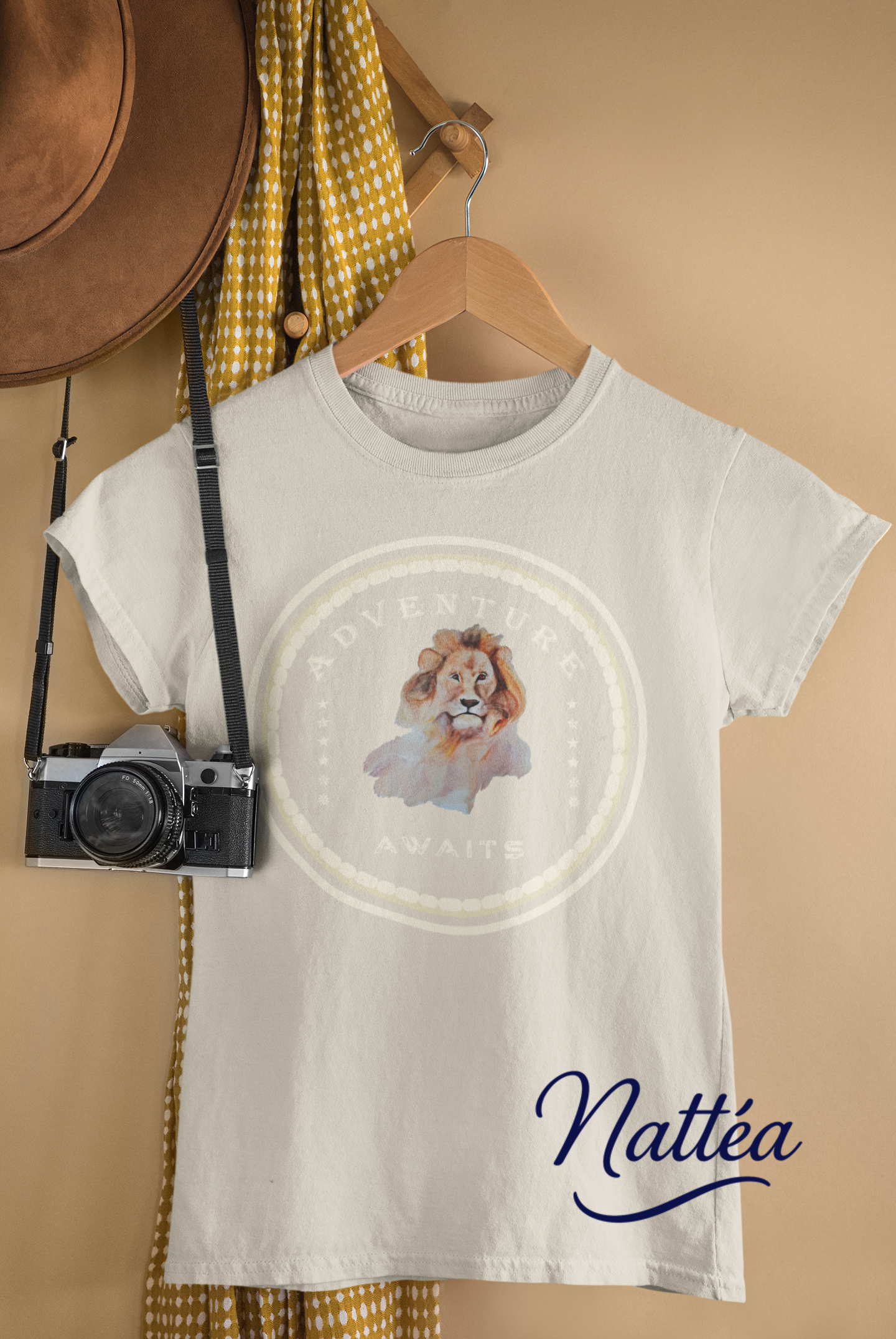 Watercolor Lion T-Shirt – Safari Vibes & Adventure Awaits Style