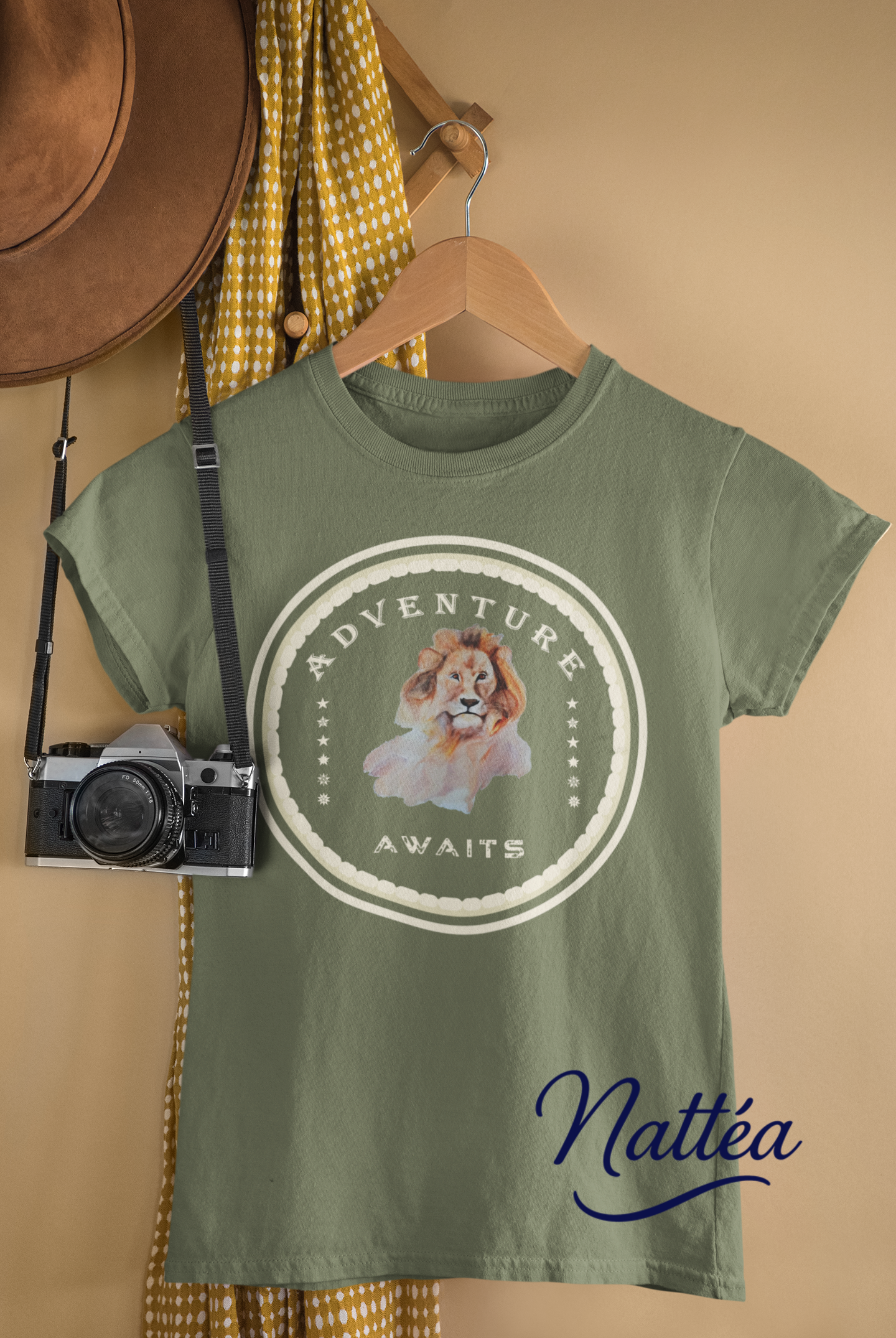 Watercolor Lion T-Shirt – Safari Vibes & Adventure Awaits Style