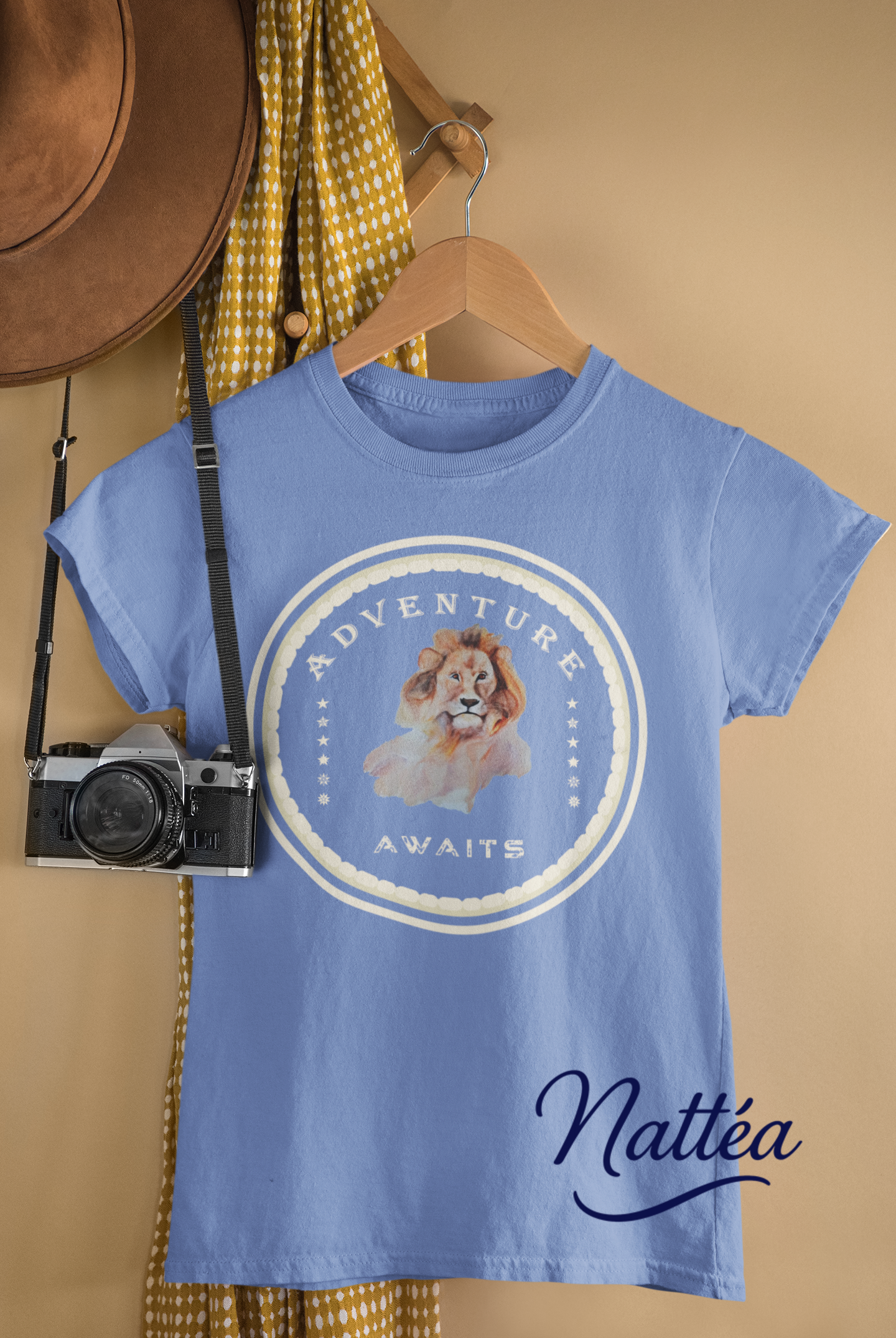 Watercolor Lion T-Shirt – Safari Vibes & Adventure Awaits Style