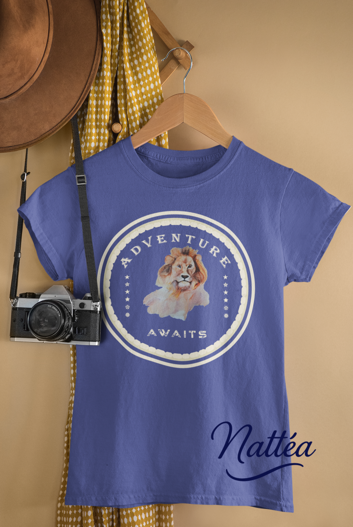 Watercolor Lion T-Shirt – Safari Vibes & Adventure Awaits Style