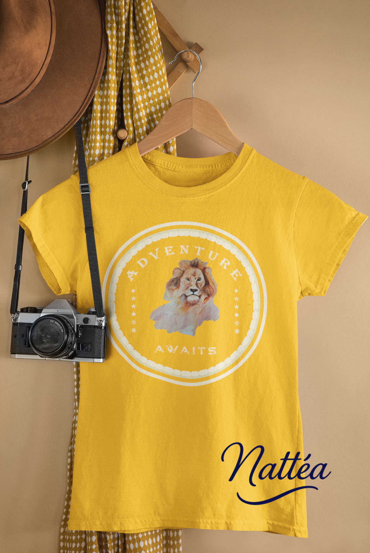 Watercolor Lion T-Shirt – Safari Vibes & Adventure Awaits Style