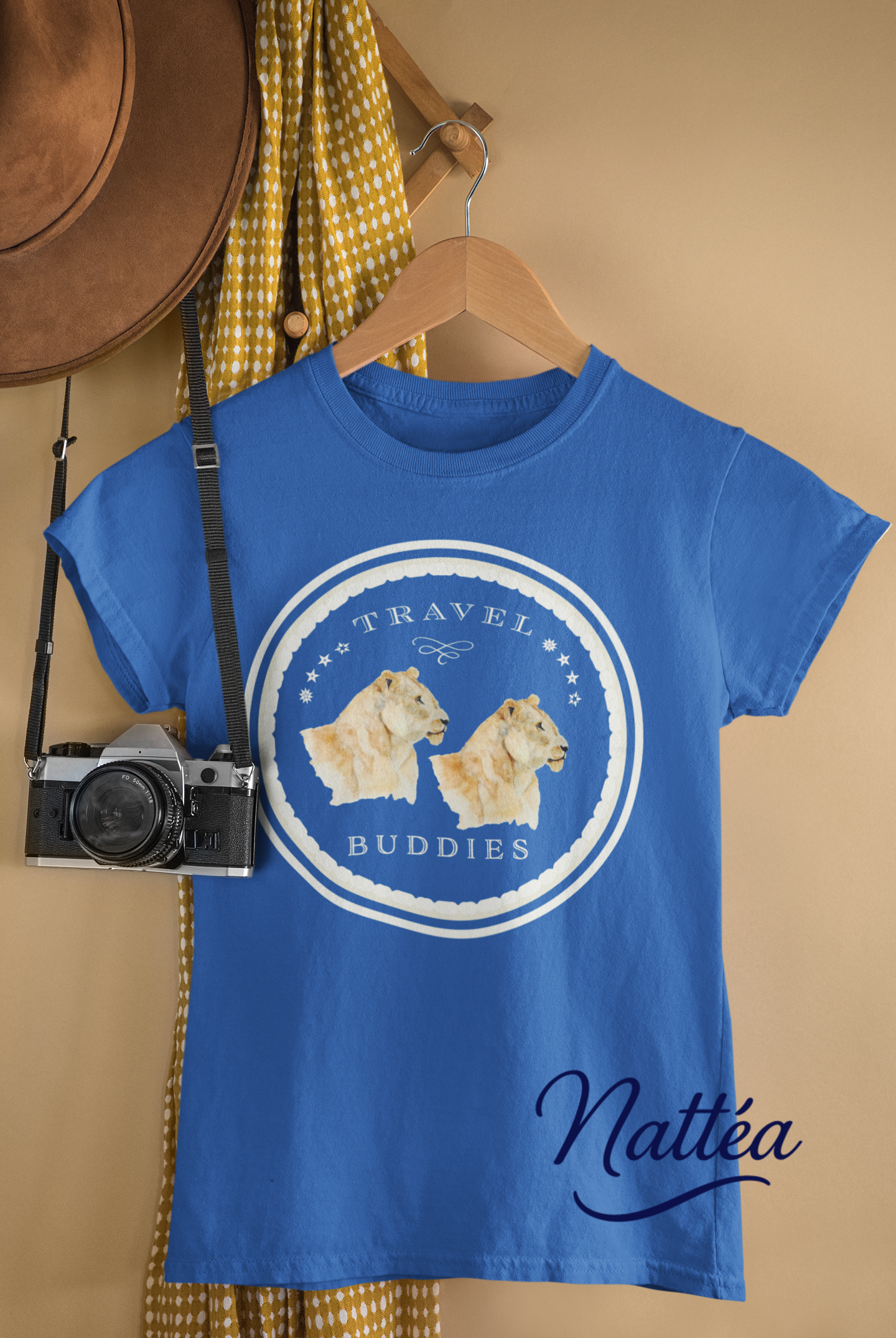 Lioness Travel Buddies T-Shirt – Wildlife Adventure Print from Original Art