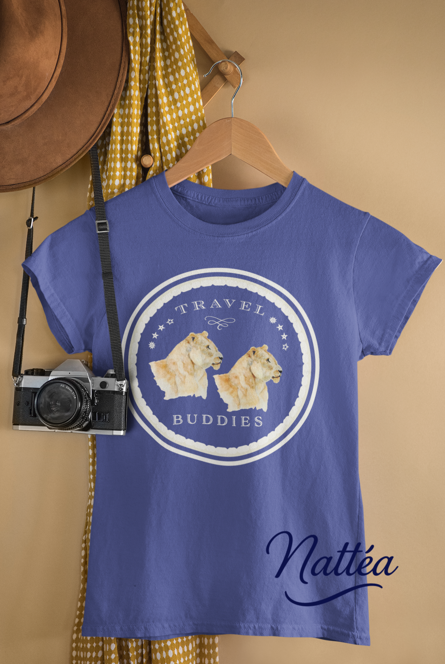 Lioness Travel Buddies T-Shirt – Wildlife Adventure Print from Original Art