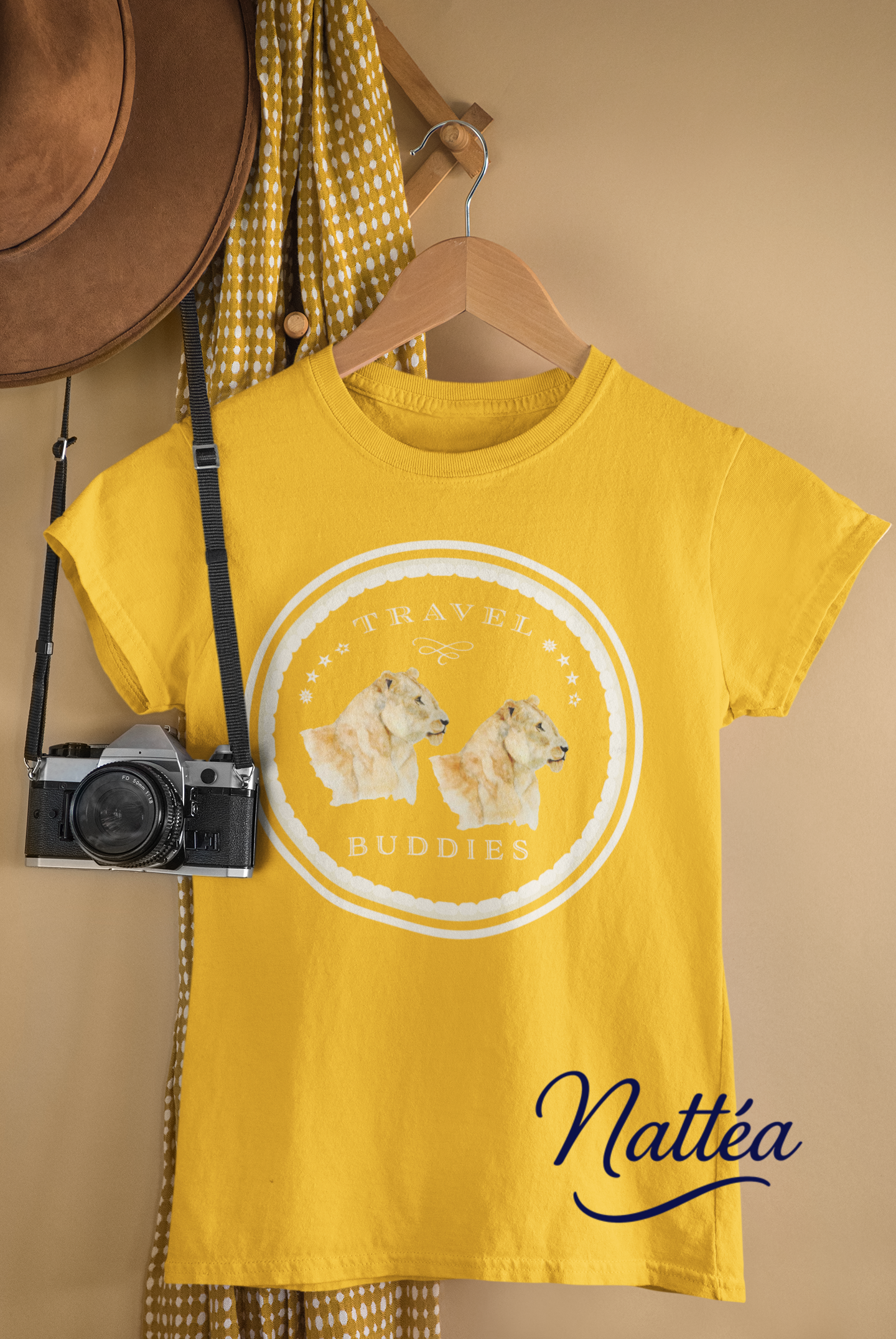 Lioness Travel Buddies T-Shirt – Wildlife Adventure Print from Original Art