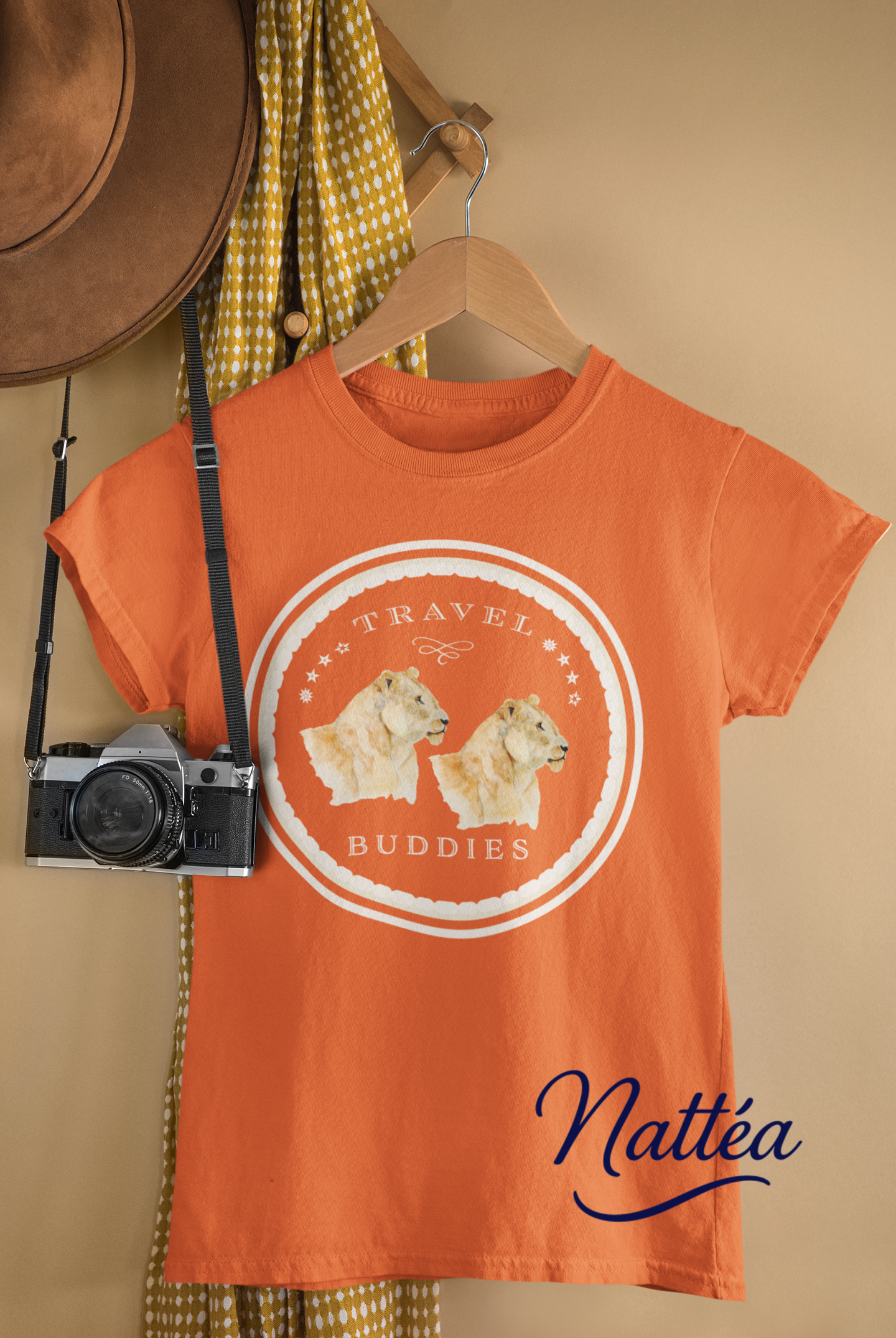 Lioness Travel Buddies T-Shirt – Wildlife Adventure Print from Original Art