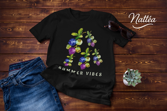 Summer Vibes Berries T-Shirt – Watercolor Fruit Design from Original Painting