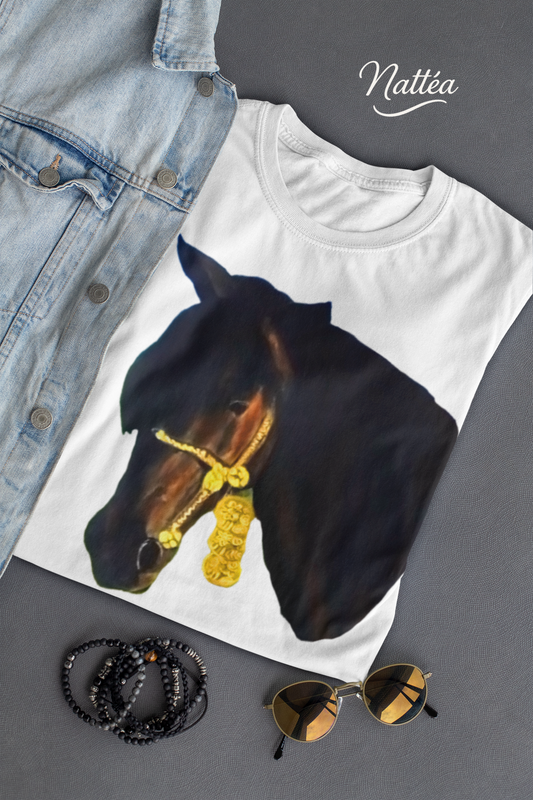 Artistic Horse T-Shirt – Elegant Equestrian Oil Painting Design