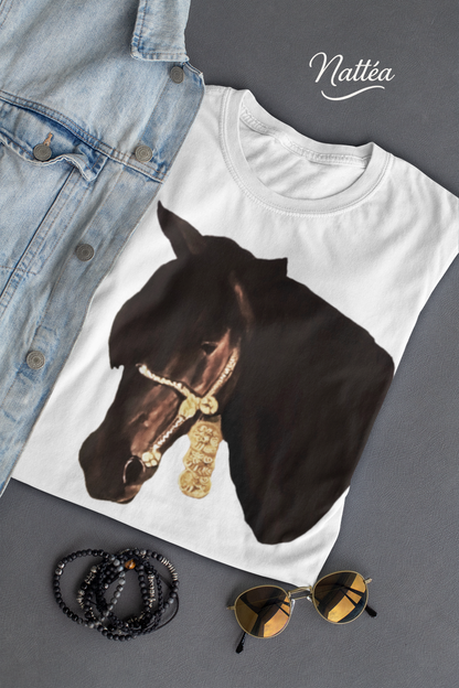 Artistic Horse Vintage Style T-Shirt – Elegant Equestrian Oil Painting Design