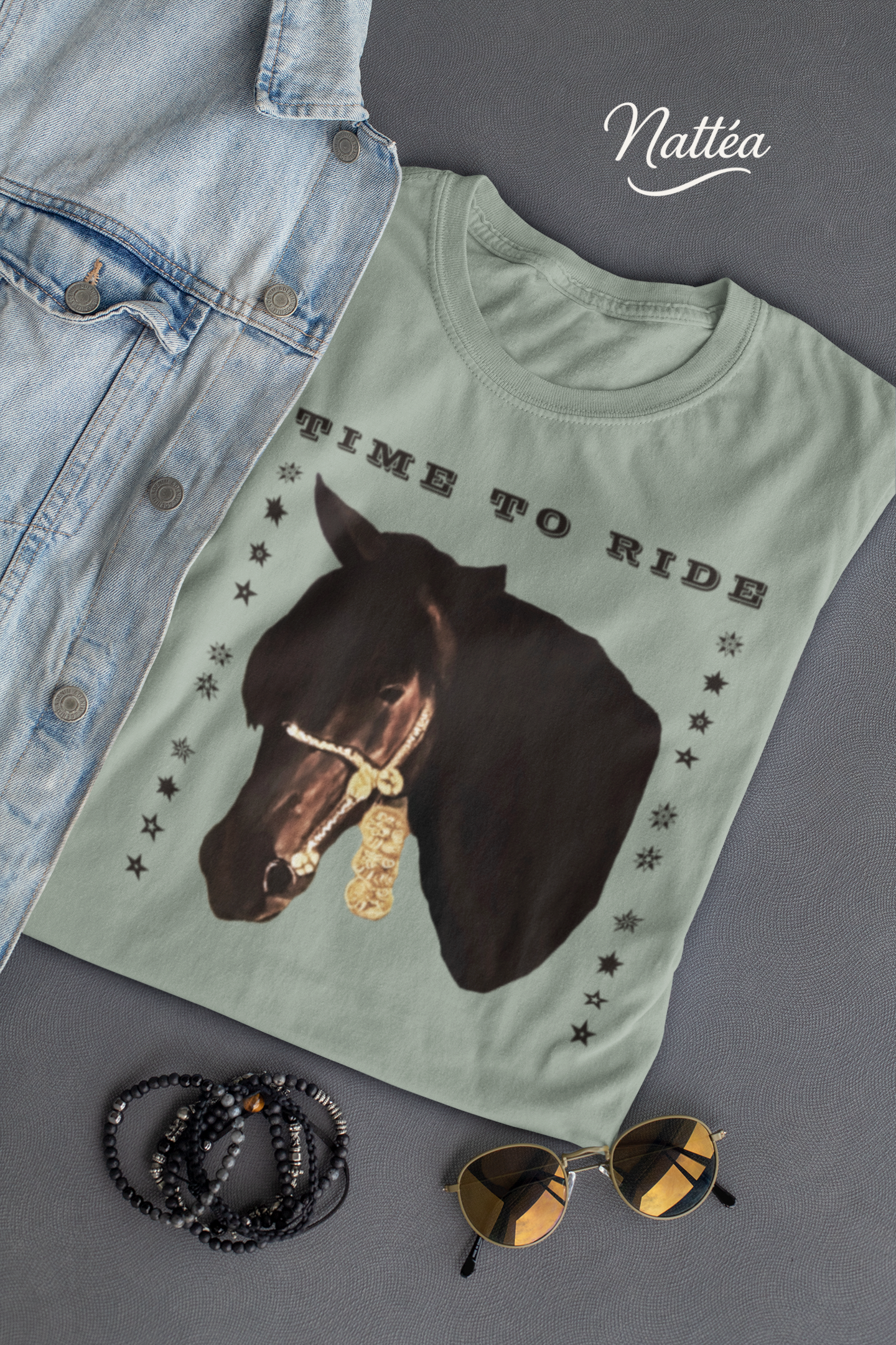 Artistic Horse Vintage Style T-Shirt – Elegant Equestrian Oil Painting Design- Time to Ride