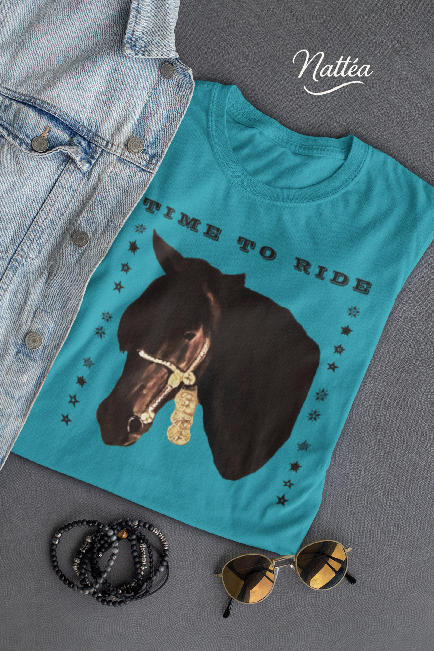 Artistic Horse Vintage Style T-Shirt – Elegant Equestrian Oil Painting Design- Time to Ride