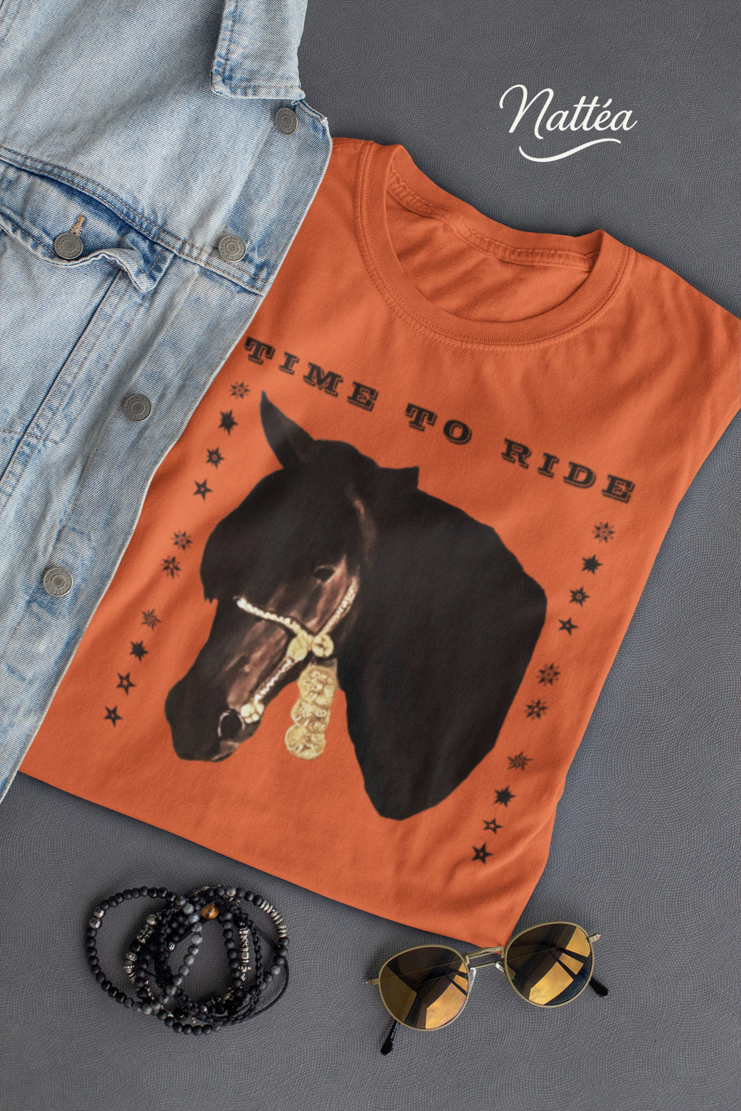 Artistic Horse Vintage Style T-Shirt – Elegant Equestrian Oil Painting Design- Time to Ride