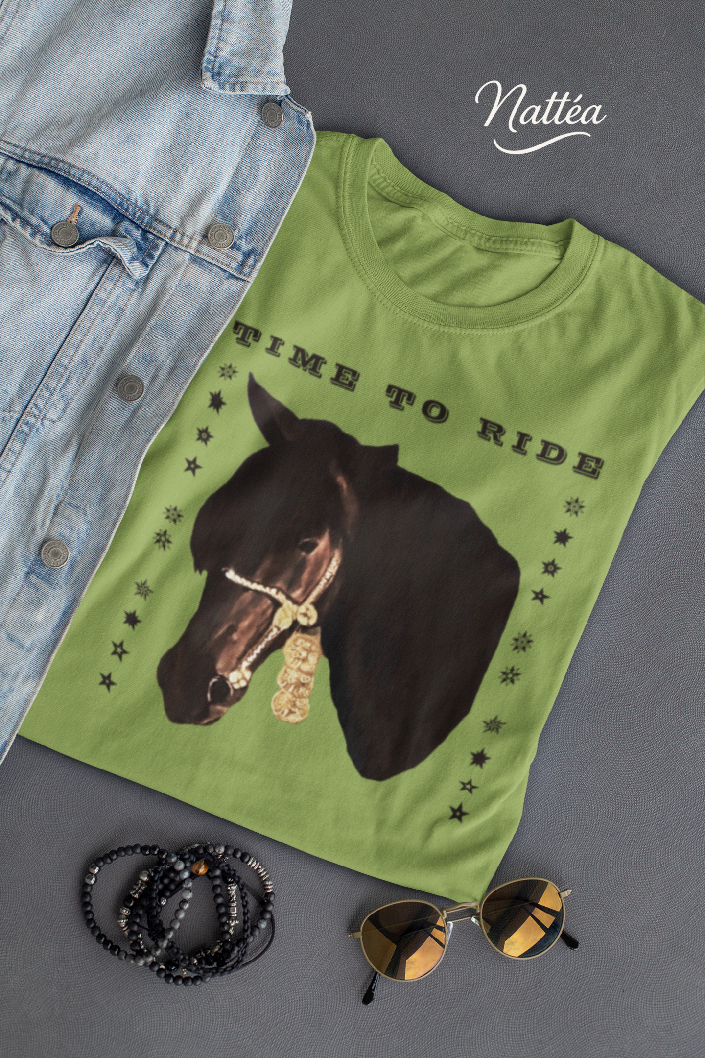 Artistic Horse Vintage Style T-Shirt – Elegant Equestrian Oil Painting Design- Time to Ride
