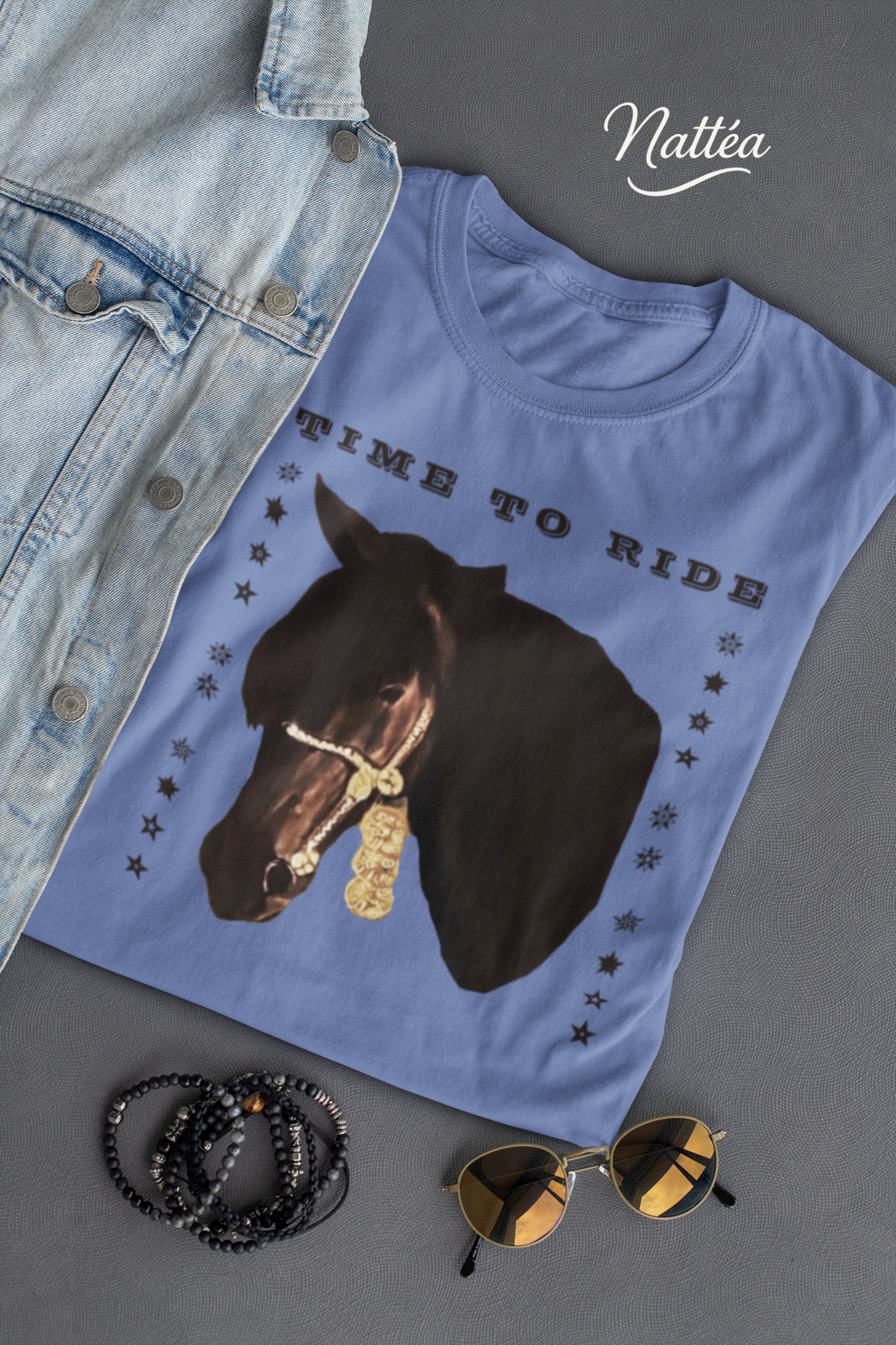 Artistic Horse Vintage Style T-Shirt – Elegant Equestrian Oil Painting Design- Time to Ride