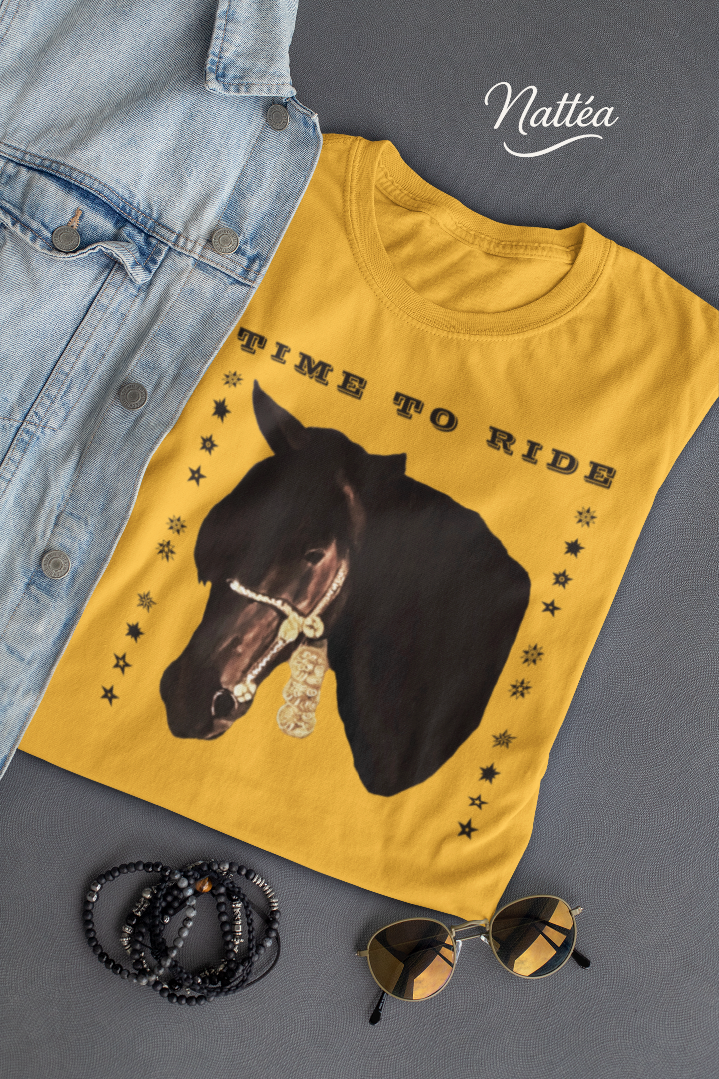 Artistic Horse Vintage Style T-Shirt – Elegant Equestrian Oil Painting Design- Time to Ride