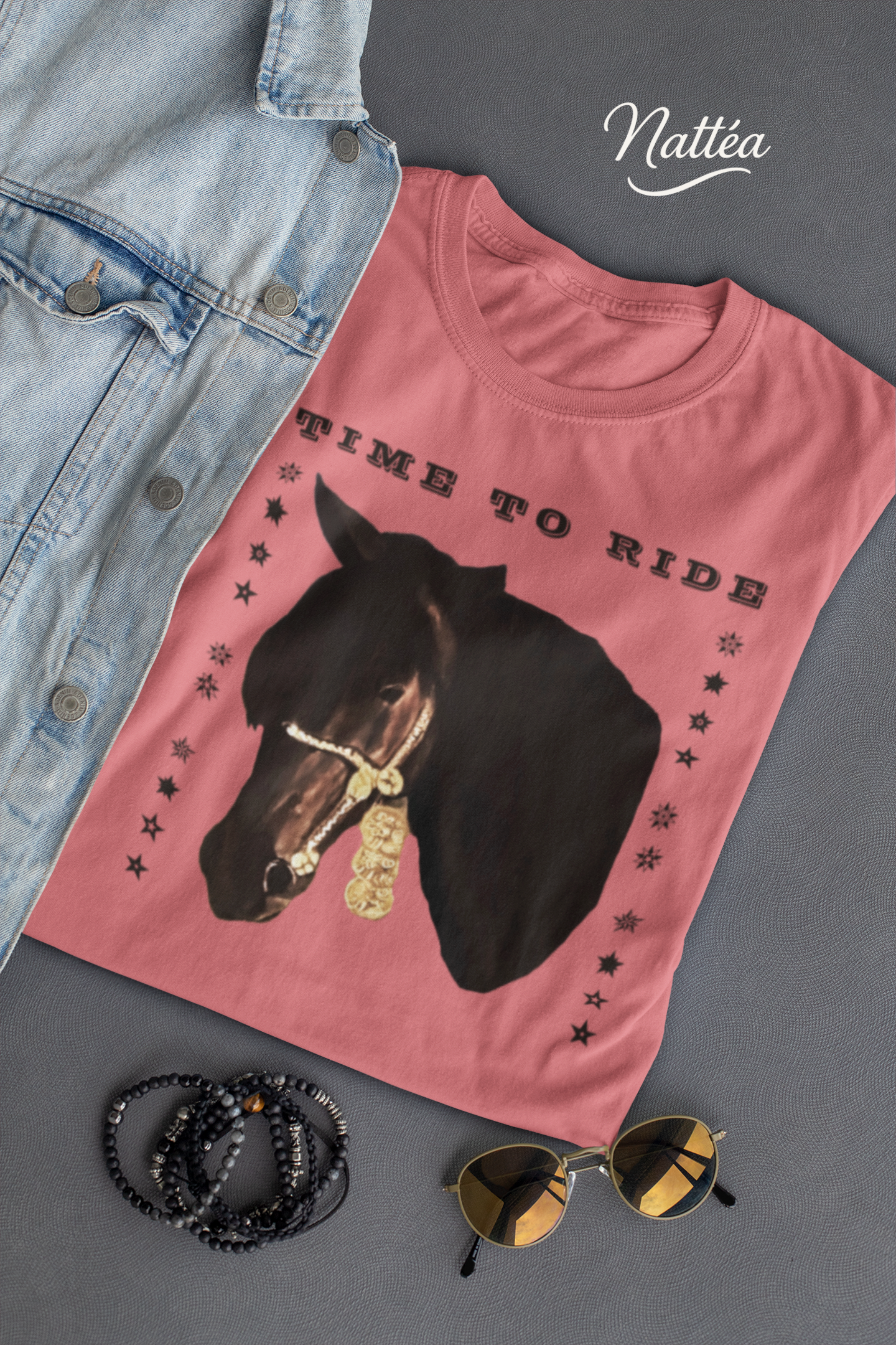 Artistic Horse Vintage Style T-Shirt – Elegant Equestrian Oil Painting Design- Time to Ride