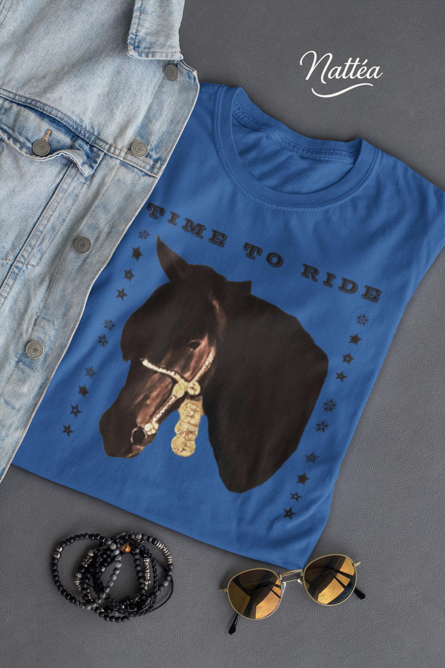 Artistic Horse Vintage Style T-Shirt – Elegant Equestrian Oil Painting Design- Time to Ride
