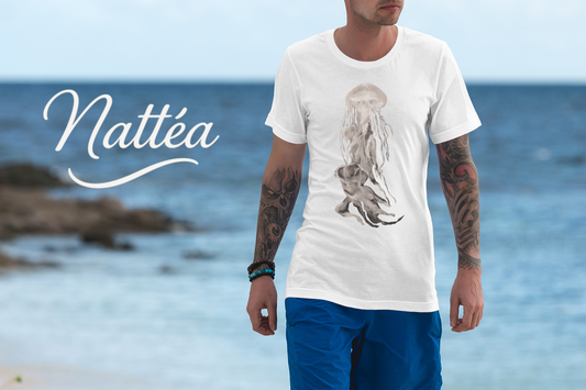 Jellyfish T-Shirt – Ocean-Inspired Art from Original Oil Painting Vintage Style