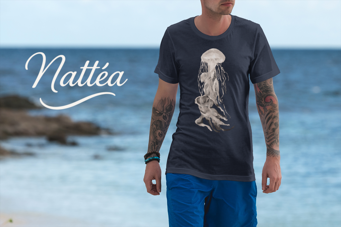 Jellyfish T-Shirt – Ocean-Inspired Art from Original Oil Painting Vintage Style