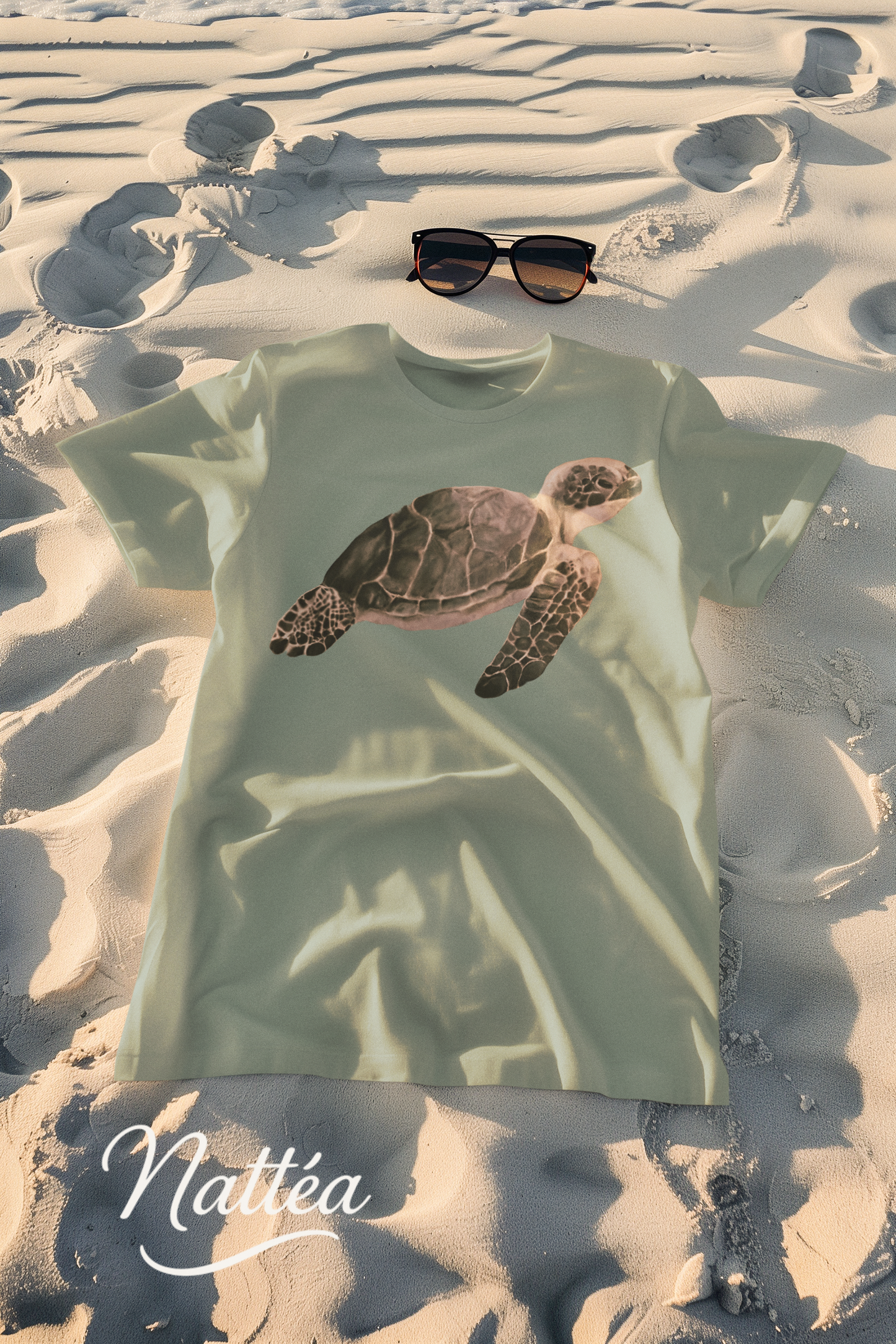 Turtle Art Vintage Style T-Shirt – Unique Wildlife Design from Original Oil Painting