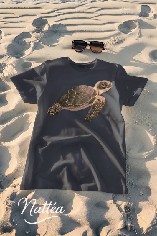 Turtle Art Vintage Style T-Shirt – Unique Wildlife Design from Original Oil Painting
