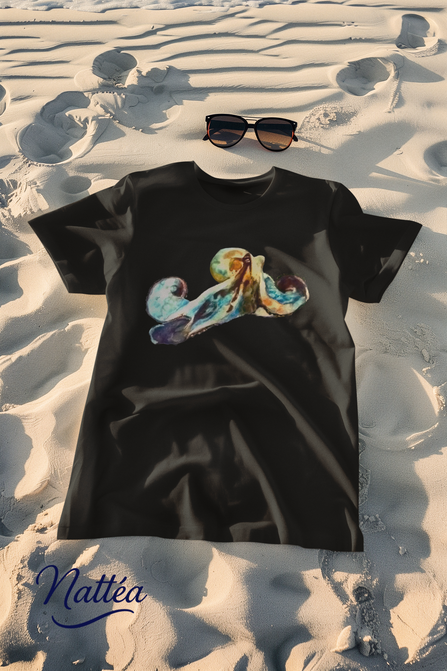 Octopus Art T-Shirt – Ocean Sea Life Design from Original Oil Painting
