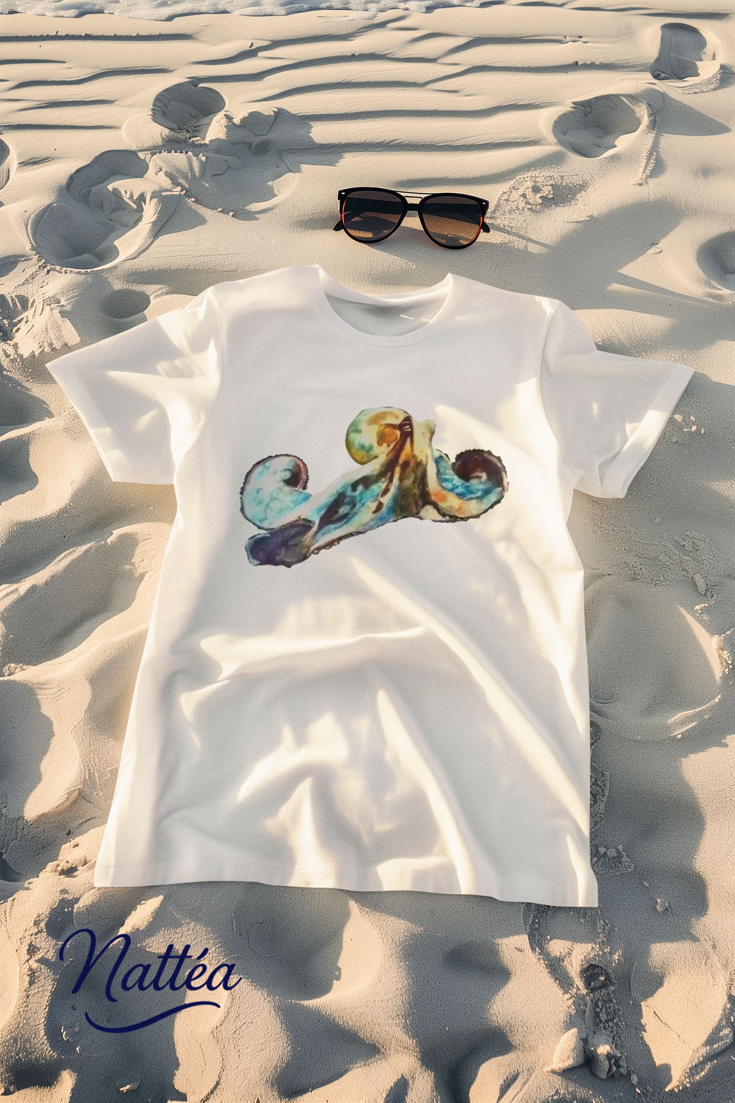 Octopus Art T-Shirt – Ocean Sea Life Design from Original Oil Painting