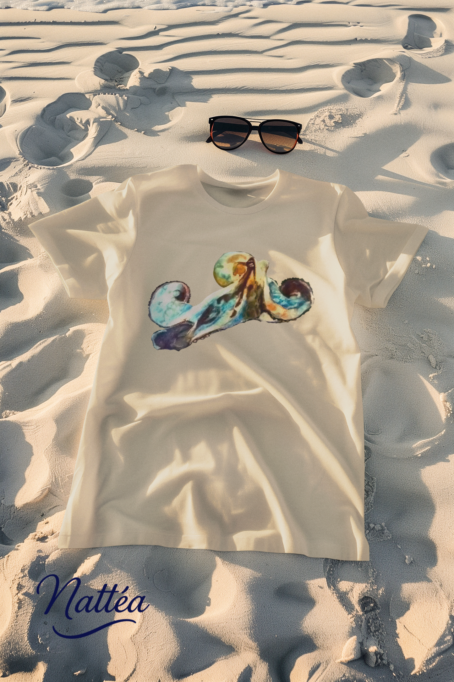 Octopus Art T-Shirt – Ocean Sea Life Design from Original Oil Painting