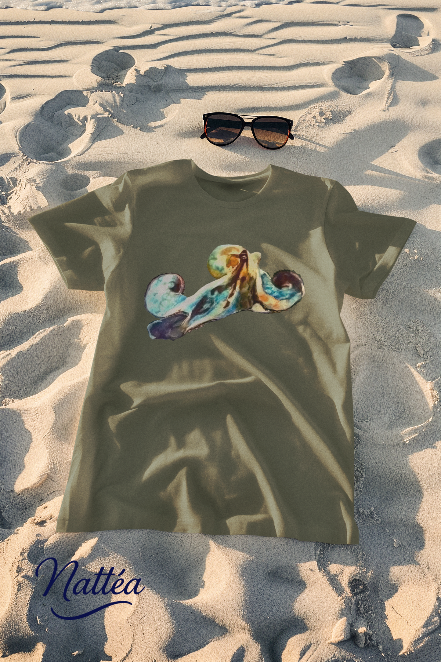 Octopus Art T-Shirt – Ocean Sea Life Design from Original Oil Painting