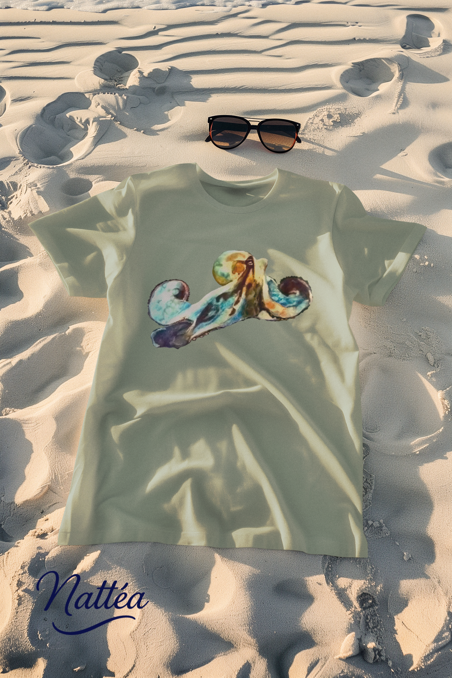Octopus Art T-Shirt – Ocean Sea Life Design from Original Oil Painting