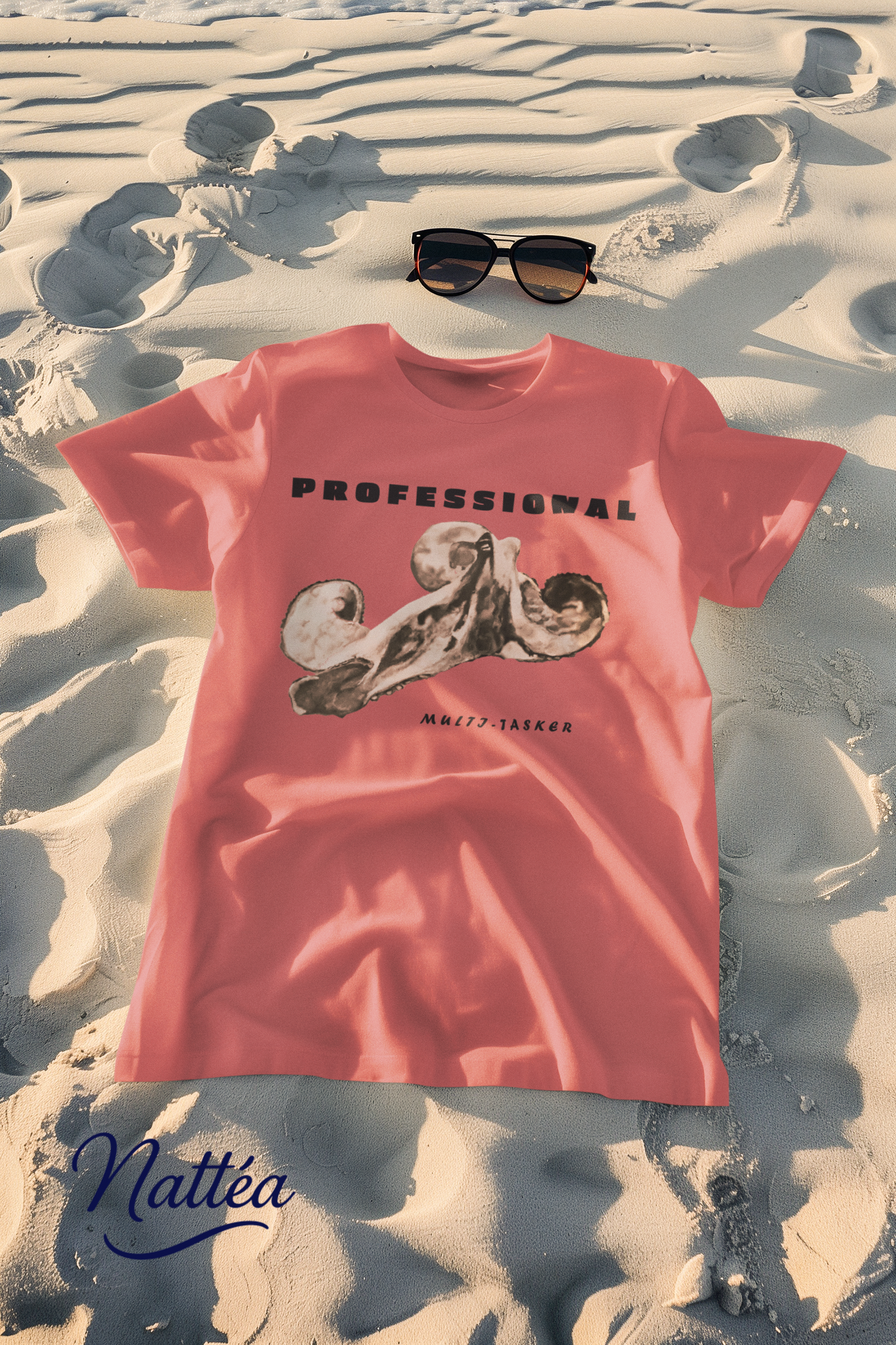 Funny Octopus T-Shirt – Vintage Ocean Creature Art with Professional Multi-Tasker Quote