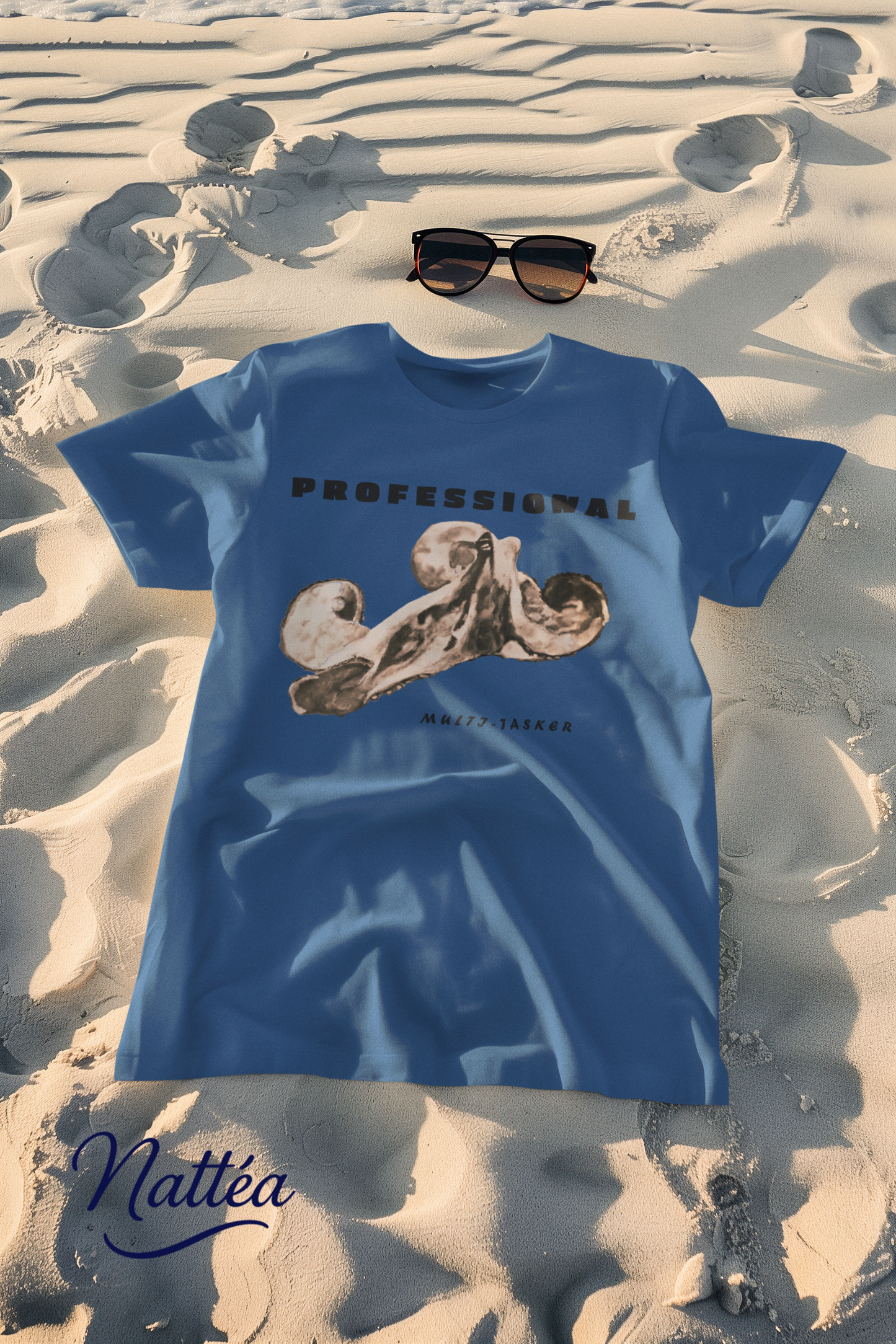 Funny Octopus T-Shirt – Vintage Ocean Creature Art with Professional Multi-Tasker Quote