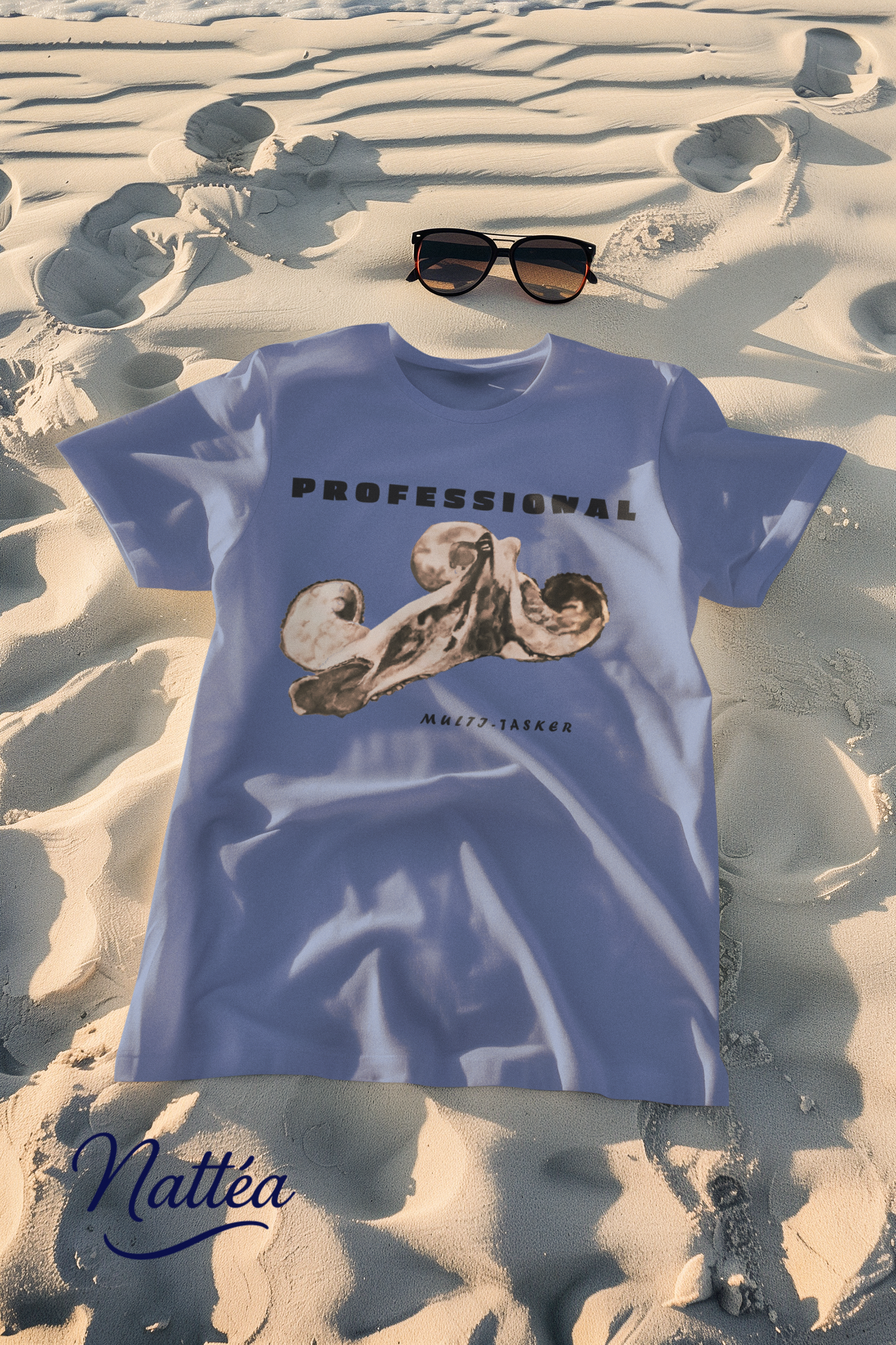 Funny Octopus T-Shirt – Vintage Ocean Creature Art with Professional Multi-Tasker Quote