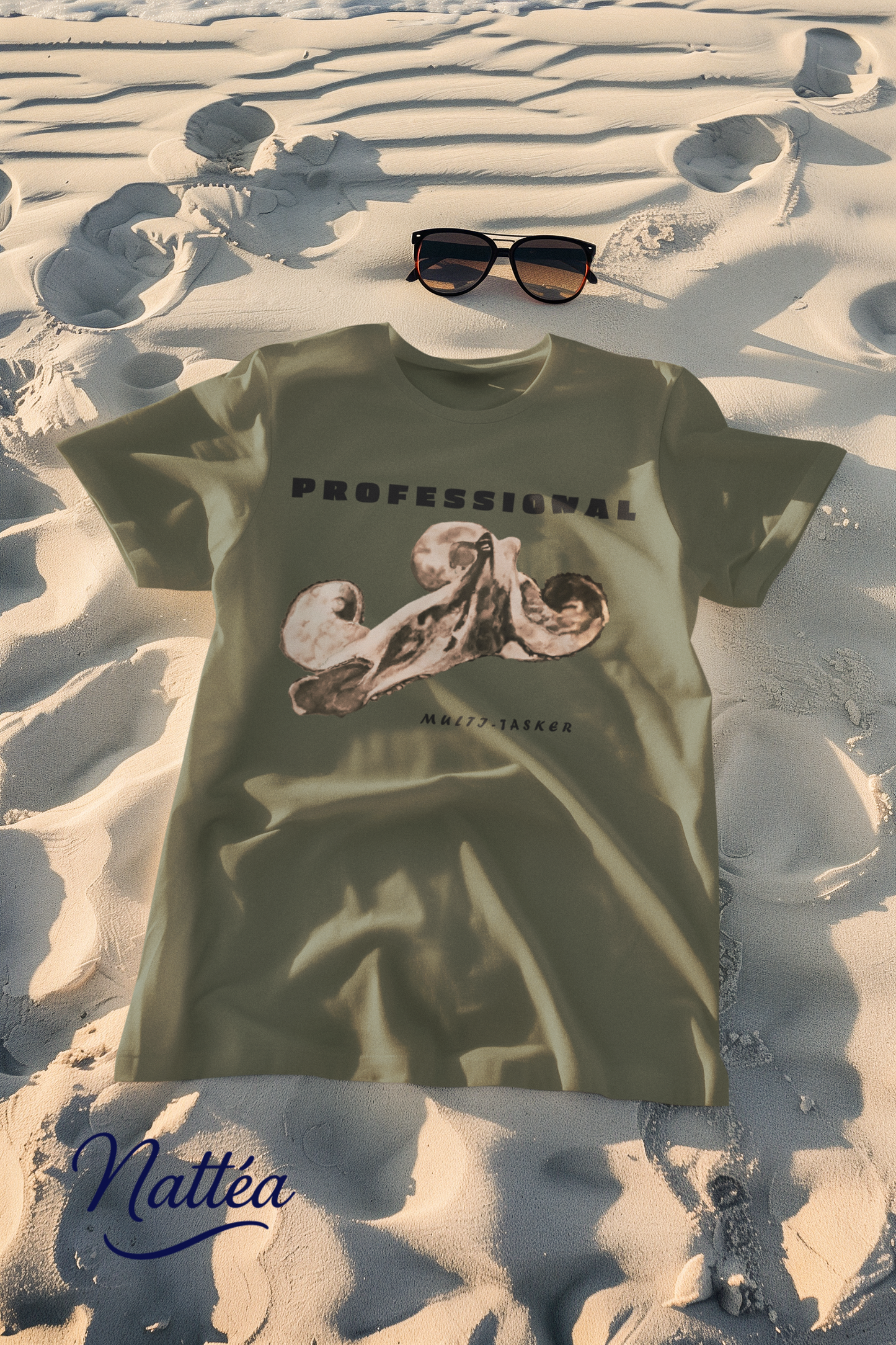 Funny Octopus T-Shirt – Vintage Ocean Creature Art with Professional Multi-Tasker Quote