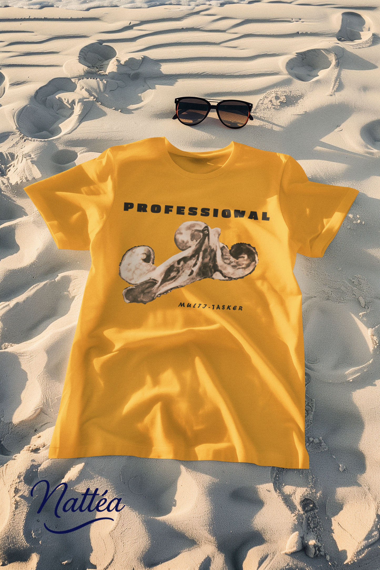 Funny Octopus T-Shirt – Vintage Ocean Creature Art with Professional Multi-Tasker Quote