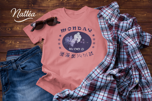 Monday Mood Orchid Shirt – Watercolor Floral Art Tee for Relax Vibe
