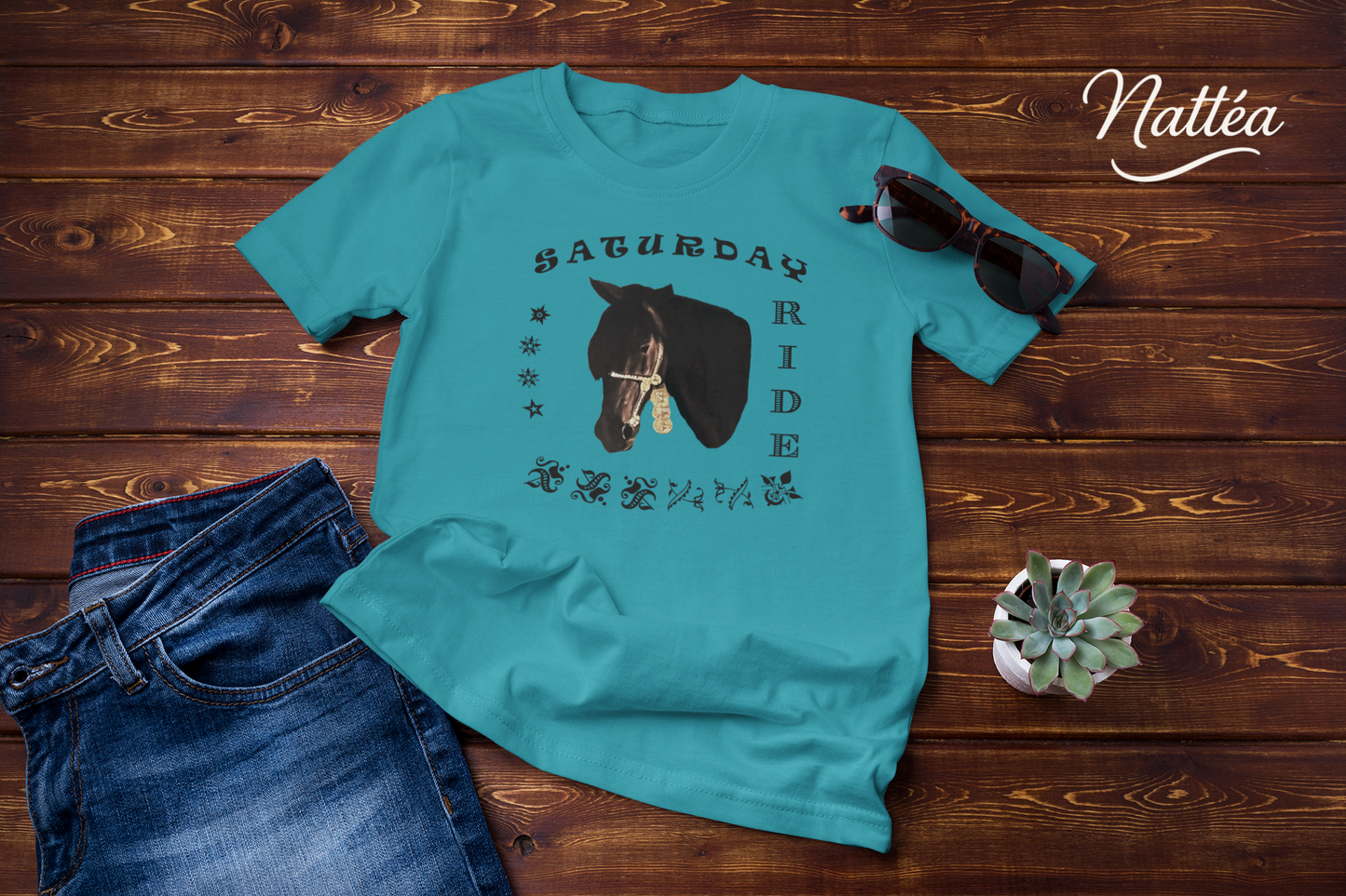 Horse T-Shirt – Saturday Ride Equestrian Art (Week Collection)