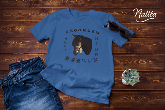Horse T-Shirt – Saturday Ride Equestrian Art (Week Collection)