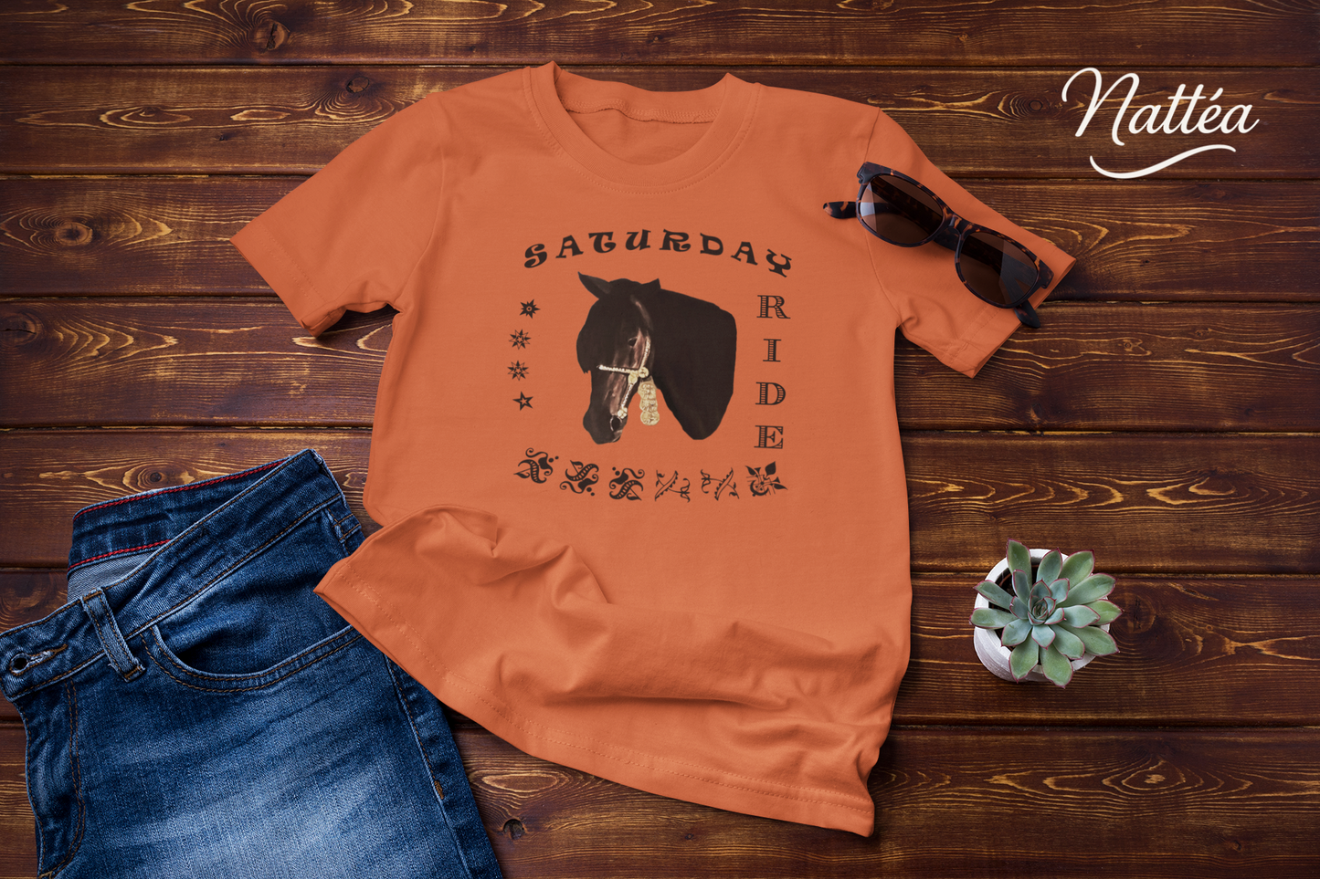 Horse T-Shirt – Saturday Ride Equestrian Art (Week Collection)