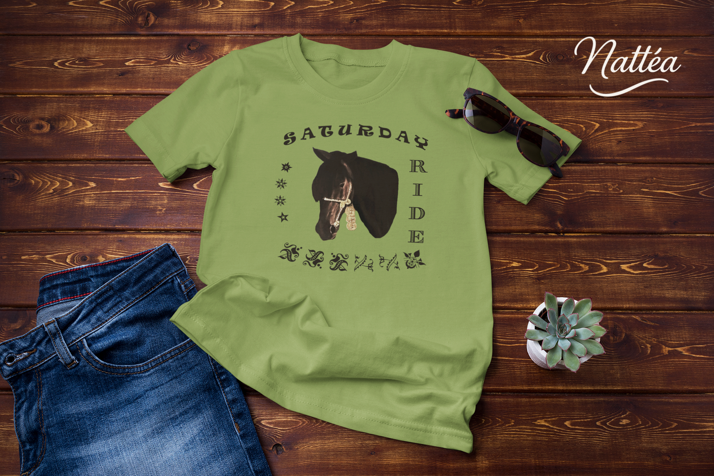 Horse T-Shirt – Saturday Ride Equestrian Art (Week Collection)