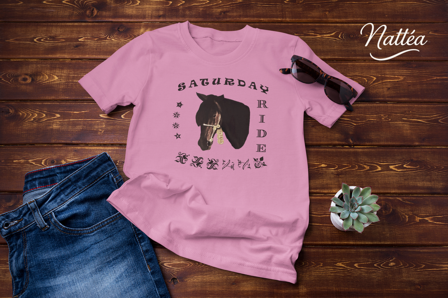Horse T-Shirt – Saturday Ride Equestrian Art (Week Collection)
