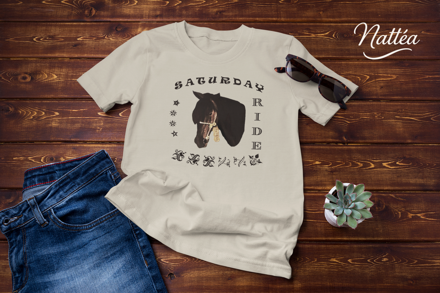 Horse T-Shirt – Saturday Ride Equestrian Art (Week Collection)