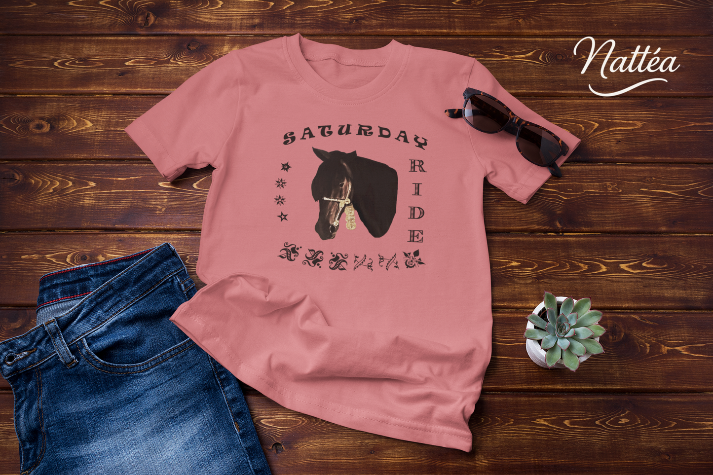 Horse T-Shirt – Saturday Ride Equestrian Art (Week Collection)
